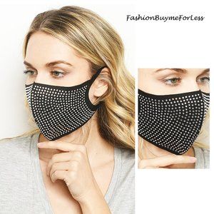 BLK BLING Sparkly Crystal Rhinestone Fashion Mask